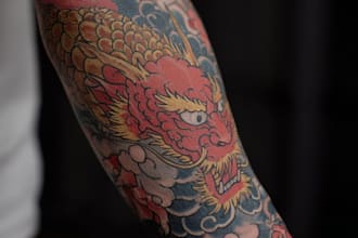 make a traditional japanese irezumi tattoo