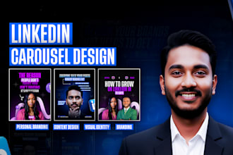 design linkedin carousel post or slide design for your brand