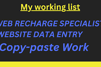 do professional website data entry and user account recharge