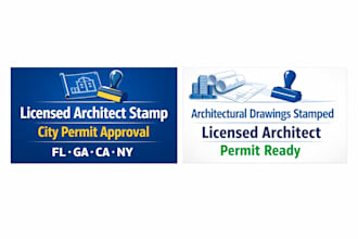 provide licensed architect stamp for city permit approval