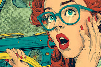 striking retro illustration with vintage comic style