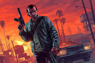 draw cartoon potrait of your photo into gta style theme game illustration
