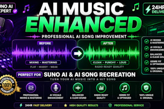 professionally mix, master and enhance your suno ai or udio ai generated music