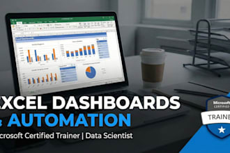 create dynamic excel dashboards, automated reports and complex formulas
