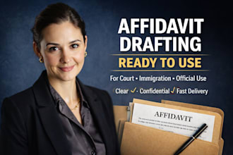 draft a clear and ready to use affidavit for court immigration or official use