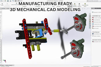 mechanical part cad model in fusion 360, solidwork,catia,parametric cad design,
