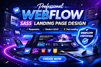 design a high conversion webflow landing page for saas