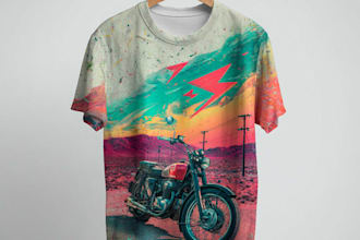 create retro vintage illustration for t shirt print designs