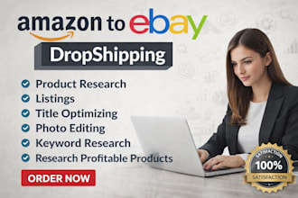 do amazon to ebay dropshipping product research listing seo ebay store setup
