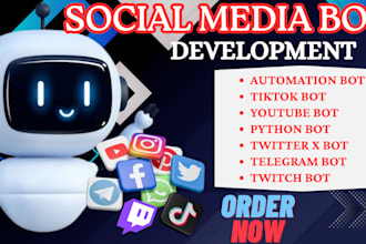 develop social media bot, tiktok bot, livestreaming bot, instagram api bot