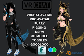 vrchat avatar  anime furry avatar vrc nsfw avatar for physbones toggles 3d model