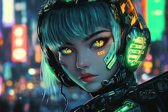 do a cyberpunk high detailed character art