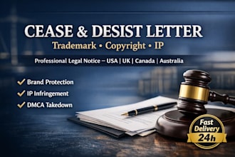 draft cease and desist letter for trademark copyright infringement USA UK