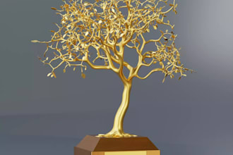 design photorealistic 3d trophy award modeling rendering visualization