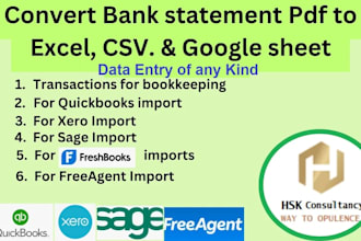 do reconcile bank statement PDF to excel, editable format