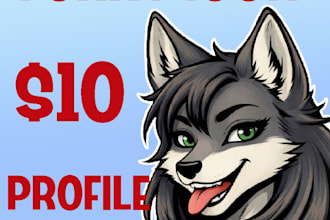 draw a cute furry icon or fursona avatar for profile picture