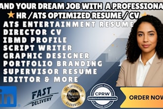 write media and entertainment resume, director, script writer, editor cv