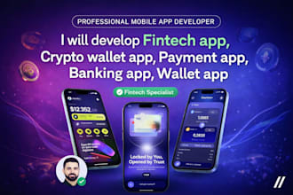 develop fintech app crypto wallet app payment app banking app wallet app