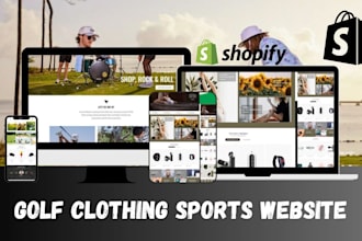design golf shopify store golf accessories website sport activewear store