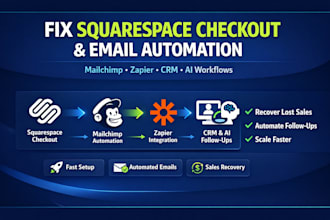 fix squarespace checkout mailchimp email template zapier CRM ai automation