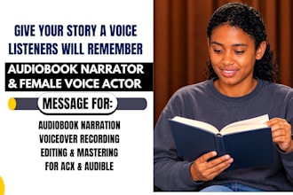 be your female audiobook narrator, acx, audible audiobook, female voiceover