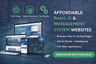build modern website using react js or custom management system at low cost