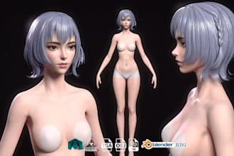 modify daz3d model,g8f female character,ztl,vrm avatar,nsfw morph,digital double