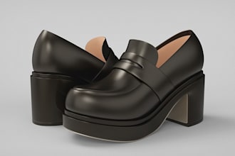 design a custom 3d heel model for footwear and 3d animation visualization