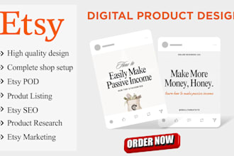 do custom etsy digital product design, etsy digital product listing etsy seo