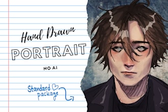 draw semirealistic portrait of your character