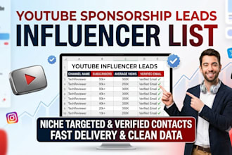provide youtube influencer leads for brand deals