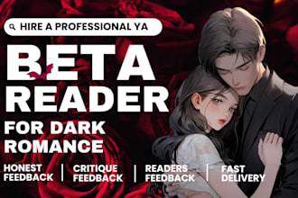 beta read ya fantasy romance, erotica, dark romance for clarity and flow