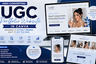 design canva ugc portfolio website, ugc portfolio, canva website