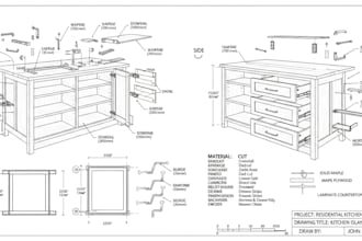 draft cabinetry, joinery, and millwork shop drawings