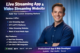 develop live streaming app video streaming website