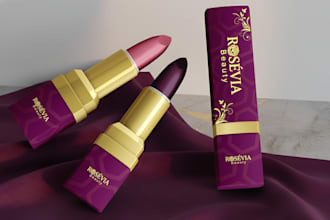 design makeup labels for lipstick mascara and cosmetics