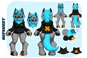 draw furry reference sheet fursona refsheet anthro art furry commission oc sfw