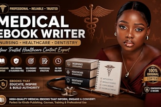 write medical book, medical ebook, medical manuscript on health nursing wellness