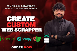 create custom web scraper, data miner and data extractor