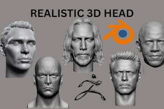 sculpt realistic 3d head model for 3d printing with face likeness
