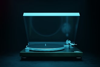 create a high quality 3d model of a turntable