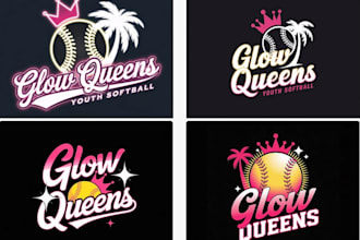 do unique modern softball team logo design