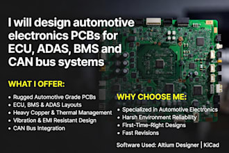 design automotive electronics pcbs, for ecu, adas, bms and system can bus