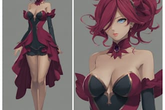draw anime art illustration in retro style