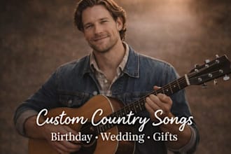 sing male country song for birthday wedding or gift as a male vocal singer