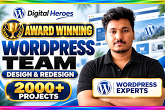 create wordpress website design, redesign, ecommerce website development