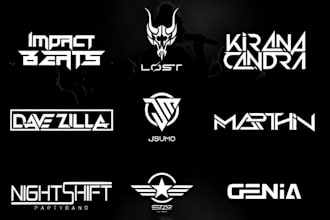 design modern typography, dj, music band, creative custom text logo