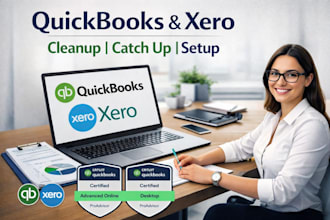 do accounting setup and cleanup books using qbo and xero