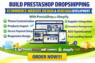 build prestashop dropshipping website design ecommerce website redesign expert