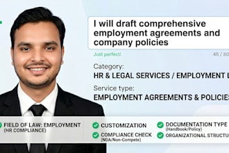 draft employment agreements and company policies